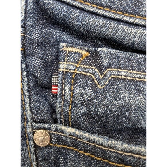 Vigoss Denim Shorts Womens Size 28 Blue Distressed Whiskers The Thompson Comfort - Picture 4 of 16